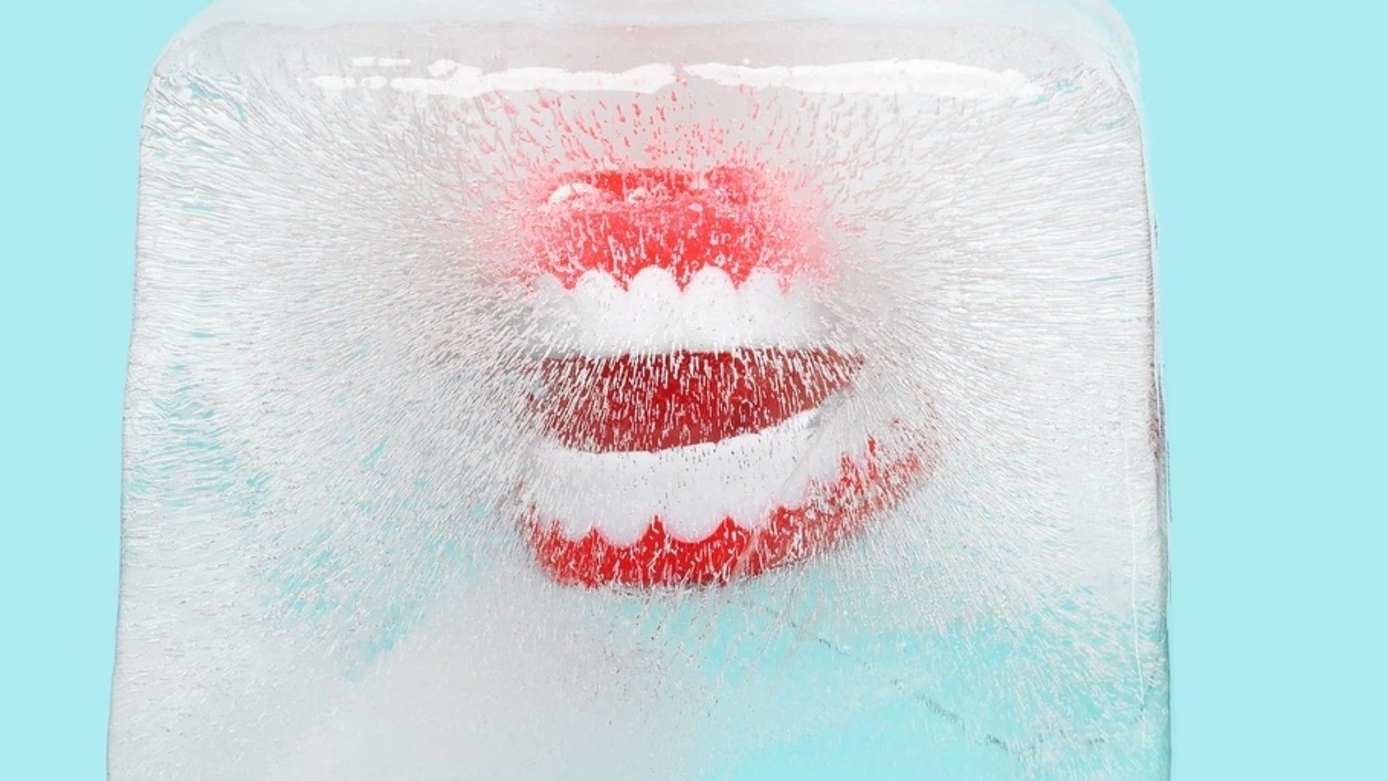 frozen teeth in plastic bag A frozen denture